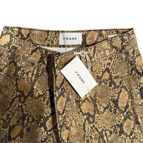 Frame Le High Python Print Ankle Crop Coated Skinny Jeans Size 26 NWT - Picture 5 of 8